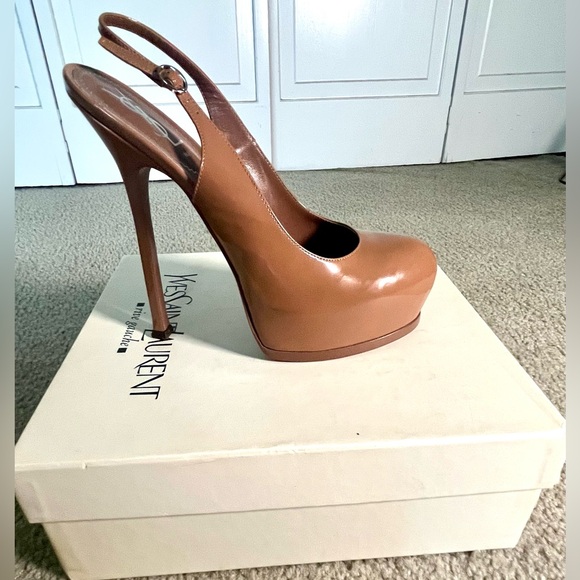YSL SAINT LAURENT Rive Gauche Tribtoo105 Slingback Soft Nude/EU 40 US 10 BNIB - Picture 10 of 16
